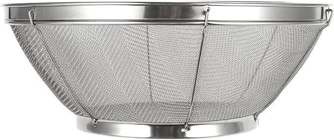 Juvale Fine Mesh Strainer - Stainless Steel Rice Strainer - Ultra-Fine Pasta Colander & Quinoa Sifter - Ergonomic Handle Mesh Colander & Matcha Sifter - 11 in x 4 in, Silver