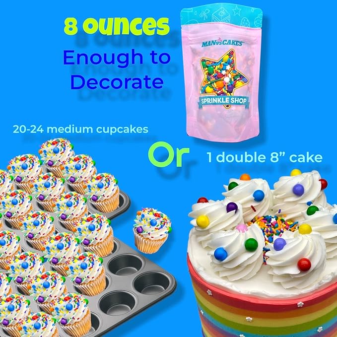 Manvscakes Fall Themed Sprinkles - Sprinkles for Cake Decorating, Edible Thanksgiving Themed Sprinkles, For Baking Chocolate Desserts, Cupcakes, Ice Cream, Caramel Apples & Other Desserts