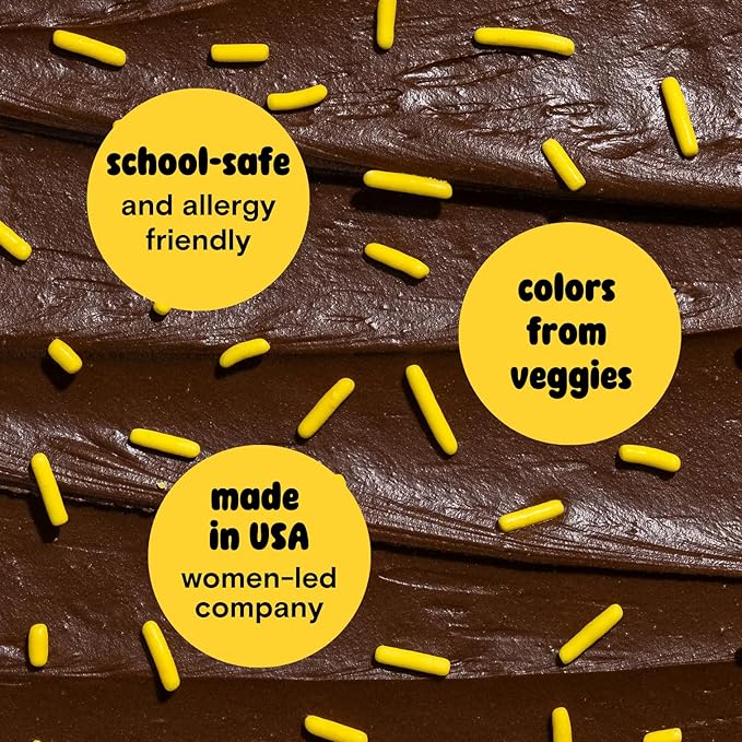 Sunny Yellow Softies Natural Sprinkles by Supernatural, Made in USA, No Artificial Dyes, Soy Free, Gluten Free, Vegan, 3oz