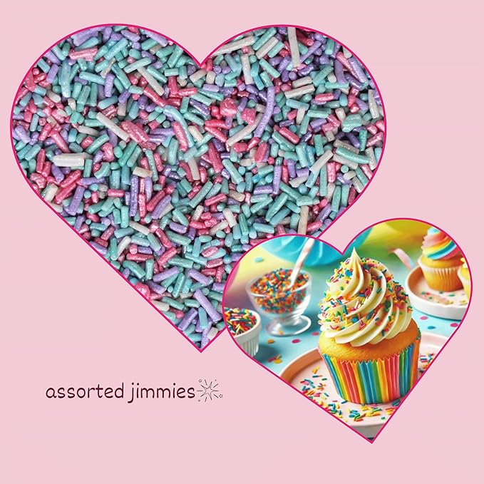 Confect Custom Rainbow Sprinkles | Candyland Jimmies Mix | Vibrant Multicolor Edible Toppings for Cakes & Desserts | Vegan, Gluten-Free, Palm Oil-Free – 4.2 Oz