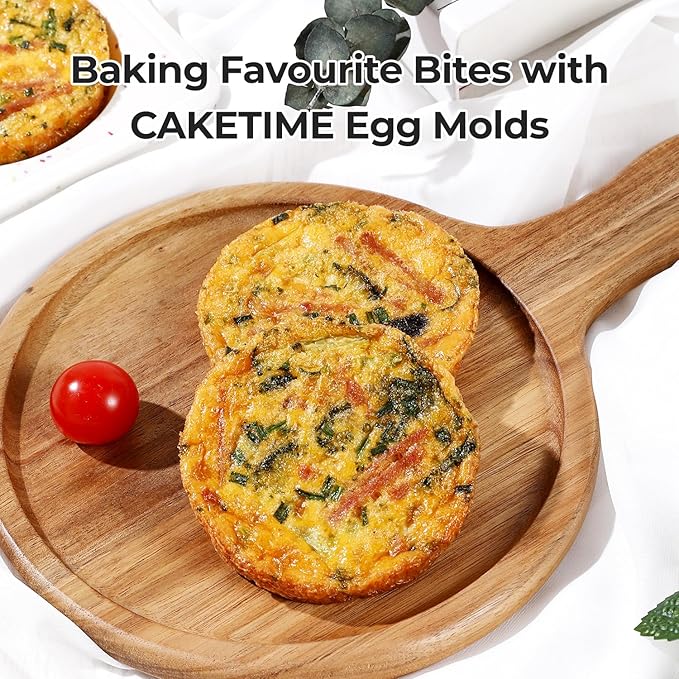 CAKETIME Muffin Top Pan Non Stick, 4 Inch Metal Frame Round Silicone Egg Baking Pan for Oven English Muffins, Whoopie Pies, Corn Bread, Egg Bites, Breakfast Sandwiches Tarts 3 Pack Confetti