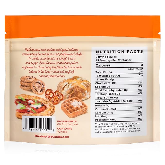 Wild Yeast Sourdough Starter-Three 25g Packages Included! Use 1 Now and 2 For Back-up!