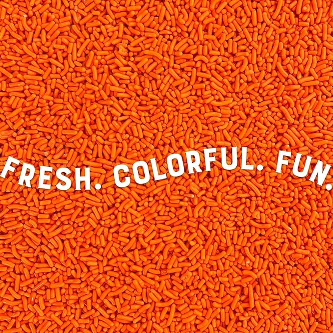 Judee's Gluten Free Orange Sprinkles - Nut-Free Dessert Toppings - Cake & Cookie Decoration with Edible Sprinkles - Ice Cream & Cupcake Toppings - 4 Oz