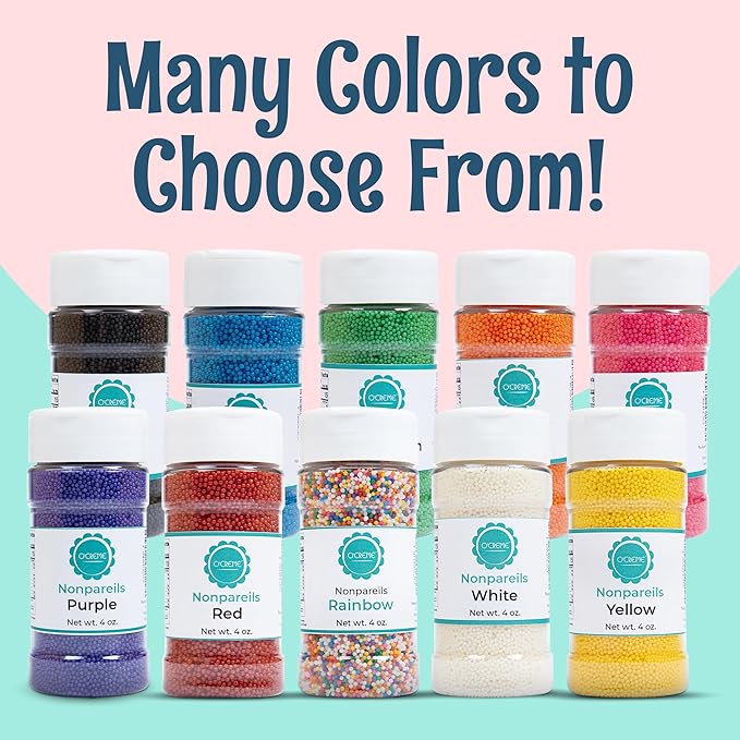 O’Creme Nonpareils Sprinkles – 4oz Pink Non Pareil Sprinkles – Colorful Sprinkles for Cake Decorating – Kosher Sprinkles for Ice Cream, Cookies, Cupcakes, Baked Goods