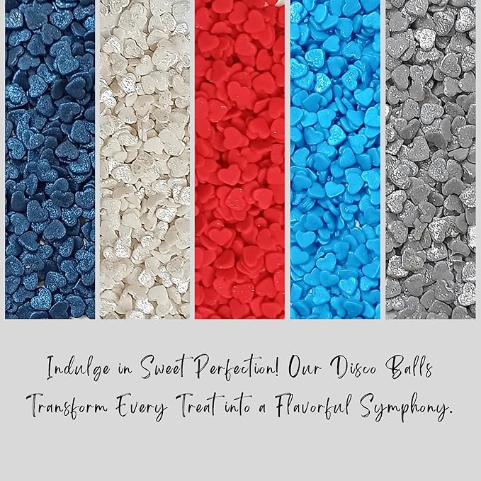 Confect Edible Sprinkles | Patriotic Mix Red, White, Blue & Silver Sprinkles For Cake & Cupcake Decorations | Vegan, Gluten-Free, Soy-Free, Dairy-Free, Palm Oil-Free- 5 Oz