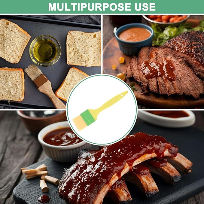 2-Pack Pastry Brush, Soft Basting Baking BBQ Oil Brush for Cooking/Barbecue/Kitchen [2"]