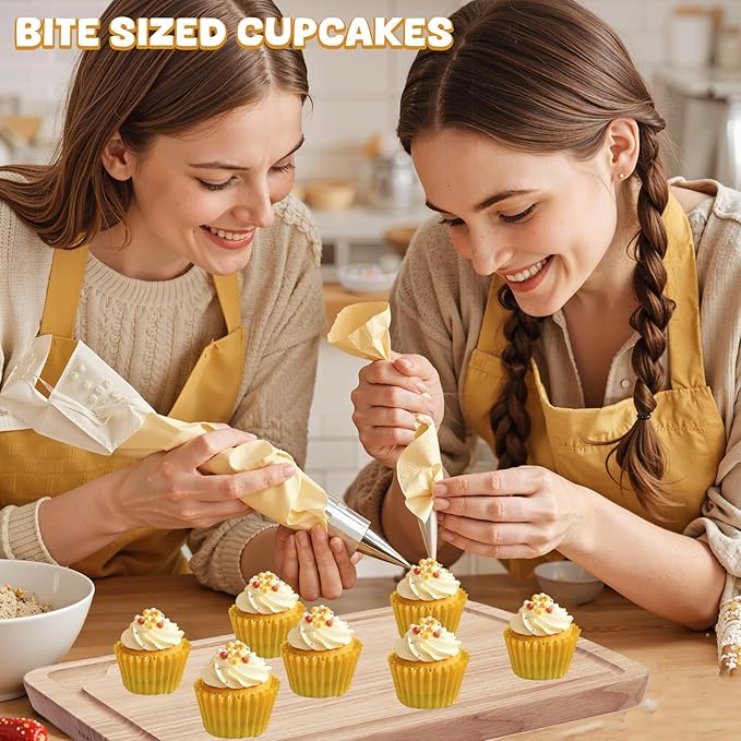 1000pcs Mini Cupcake Liners Small Muffin Liners Candy Paper Cups Cupcake Wrappers Baking Cups for Wedding Birthday Holiday Party Baby Shower, Yellow
