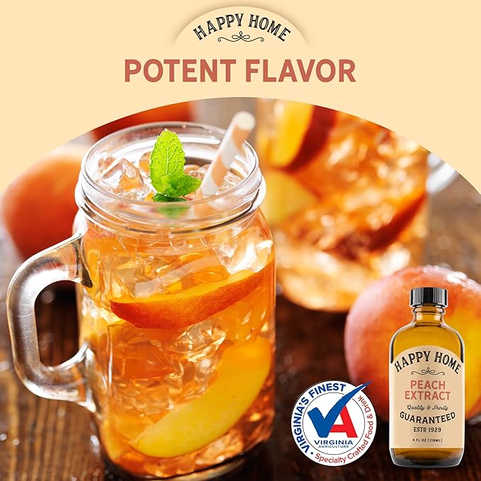 Happy Home Premium Natural Peach Flavor - Certified Kosher, 4 oz.