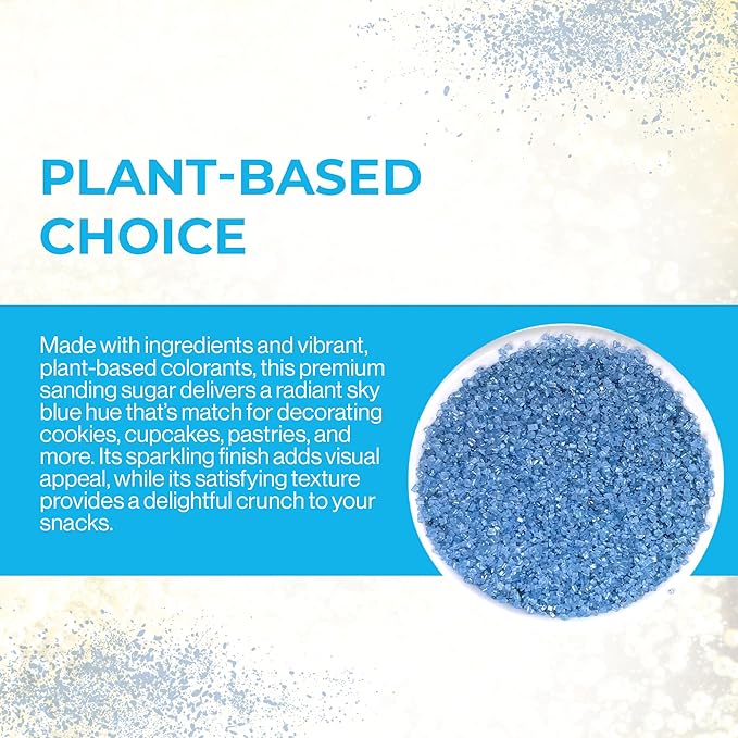 Ultimate Baker - Sanding Sugar, Sky Blue - Vibrant, Naturally Colored Baking & Decorating Sugar, Perfect for Sprinkling on Cakes, Desserts & Confections, Medium Crystal - 8oz