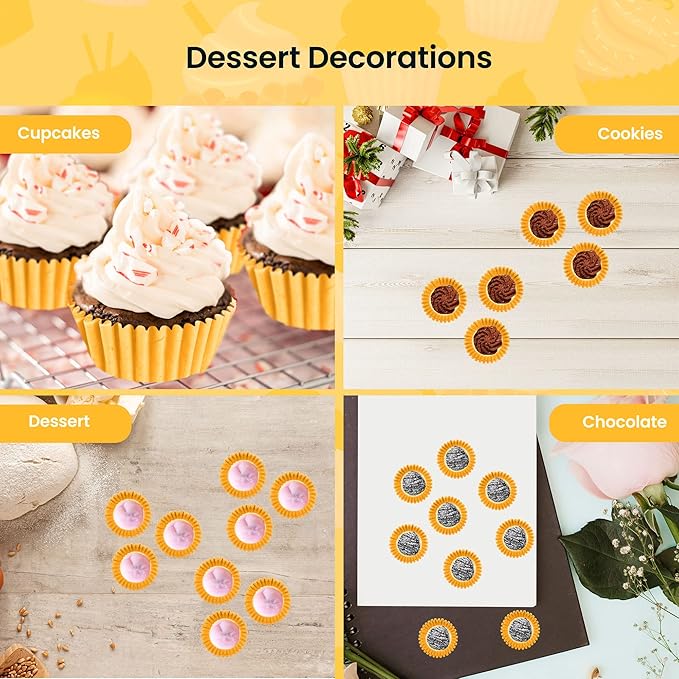 NUOMI 1 Inch Super Mini Baking Cups Muffin Paper Liners 1000 Pieces Cupcake Wrappers for Birthday/Wedding Parties Holiday, Yellow