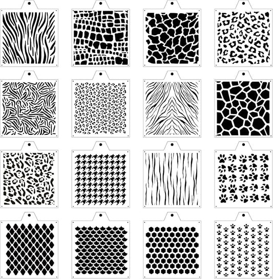 Leopard 5.5x5.5in Cheetah Animal Cow Print Skin Reusable Painting Template Stencils for Cake, Cookie Decorating & DIY Projects