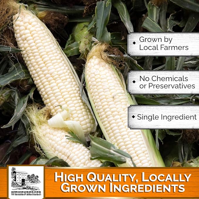 Weisenberger Stone Ground Corn Meal - Fine Ground Cornmeal for Bread, Fish Batter, and More - Bolted White Cornmeal - Made from Local, Non GMO Corn- 2 lb
