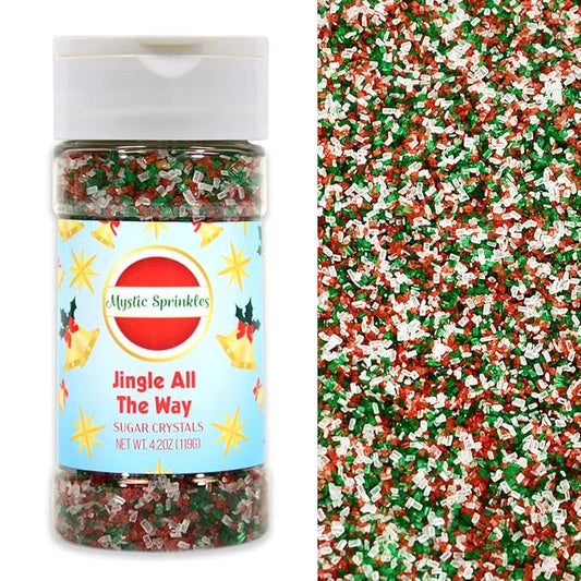 Mystic Sprinkles Christmas Holiday Sprinkle Mixes (Jingle All The Way Sugar Crystals 4.2oz)