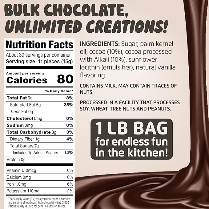 Chocolate Works Melting Chocolate Parent (1.0 lb (Pack of 5), Dark Chocolate)