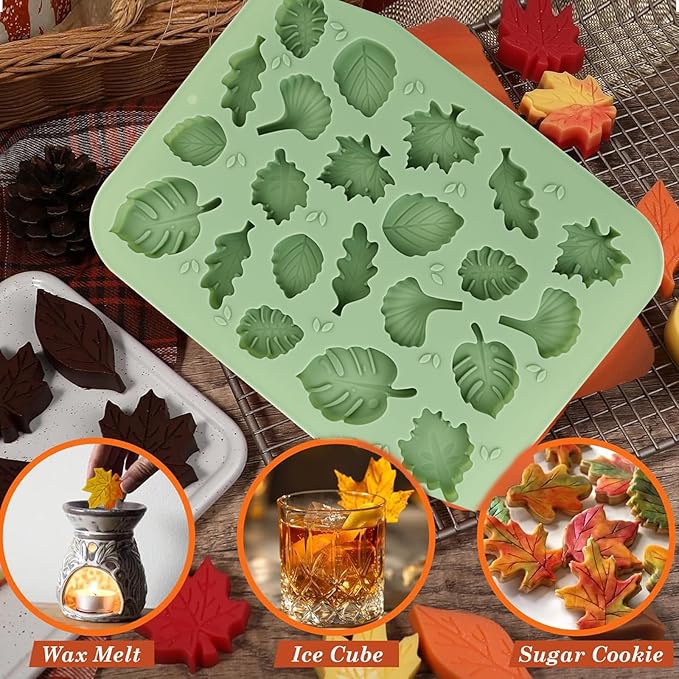 Candy Chocolate Mold Silicone Mold For Making Candy, Chocolate, Cake Decoration, Pudding, Cookies, Ice Cube (Leaf mold)