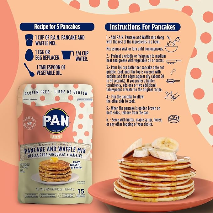 P.A.N Pancake and Waffle Mix – Gluten Free 1 lb. (6 Pack)