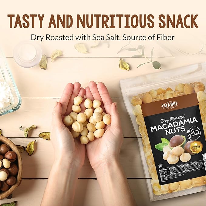 Oven Dry Roasted Macadamia Nuts with Sea Salt-64 oz (4 lb) | Fancy Whole | No Oil | No PPO | Made from 100% Natural Macadamia Nuts