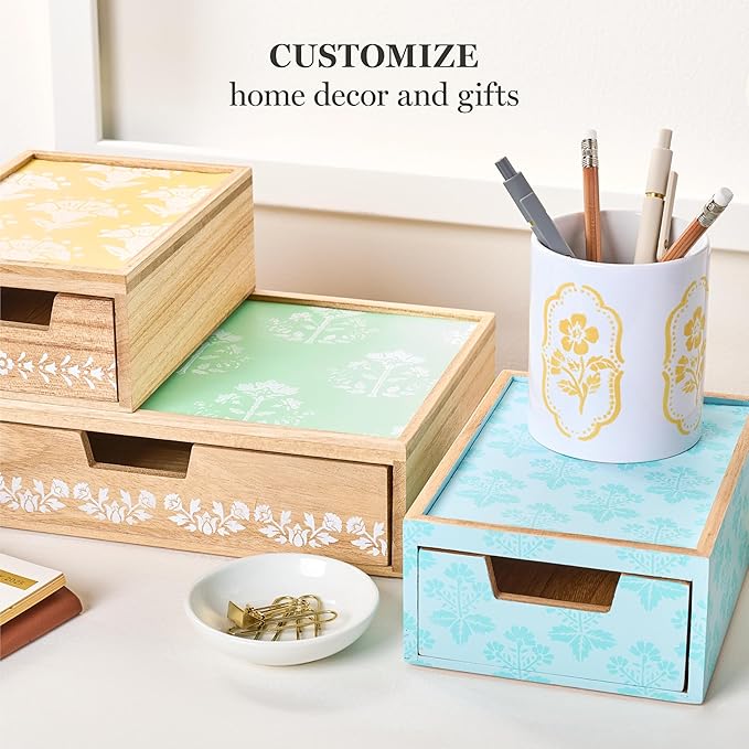 Martha Stewart, Vintage Florals Stencils, Stamps, and Tools Kit, 14 pc