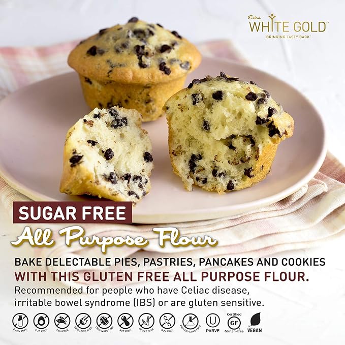 Extra White Gold All Purpose Flour – Gluten Free Flour Blend For Baking & Cooking – [Kosher] [Gluten Free] [Vegan] [Soy Free] [Nut Free] [Dairy Free] – 15.9 Ounces (4 pack)