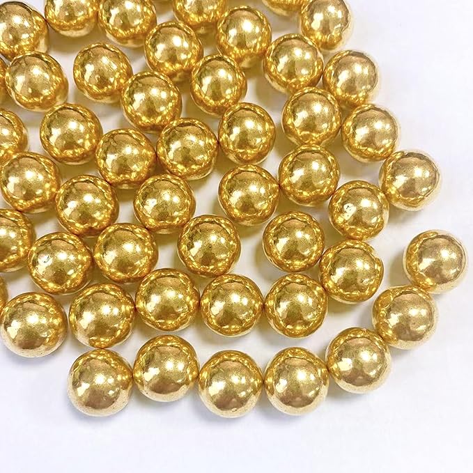 Sentovac 14mm Gold Pearl Sprinkles Large Edible Cake Decorating Sugar Candy Cookie Cake Cupcake Topper Ice Cream Baking Decorations Halloween Christmas Valentines Wedding Supplies