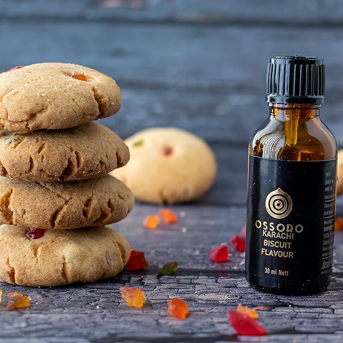 Ossoro Essence Karachi Biscuit Food Flavour with No Sugar Added, Non-GMO, Gluten-Free Flavors Perfect for Cakes, Snacks, Ice creams, Candies, Baking