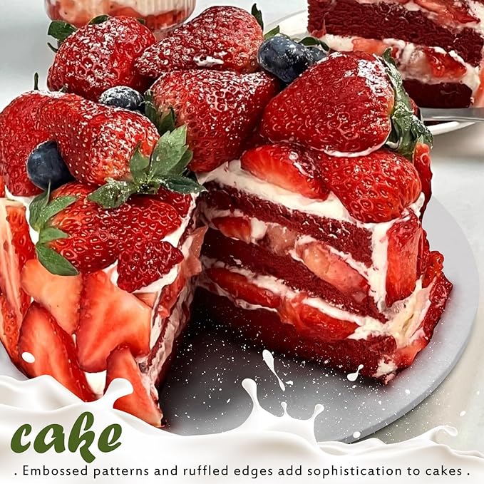 12 Pack White Cake Boards 10 Inch Round Cake Drum Base 1/4 Inch Thick Sturdy Cardboard Circle Plate Bases Para Pastel for Wedding