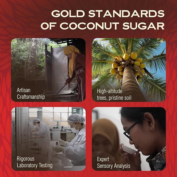 GULAJAWA Javanese Coconut Sugar 100% Pure Palm Sugar Caramel-Toffee Flavor for Coffee Lovers, Home Cooks, Chefs & Baking Enthusiasts. Use in Beverages, Desserts, Sauces & Seasoning Blends - 1lb.