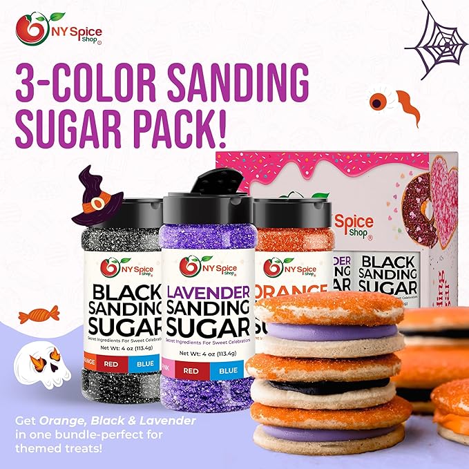 NY Spice Shop Lavender Sanding Sugar - 4 Ounce Sweet Edible Sprinkles for Party Decorations, Cake, Cupcakes, Cookies Toppings & Dessert Dishes - Colorful Sugar Sprinkles for Party Favors & Baking Treats