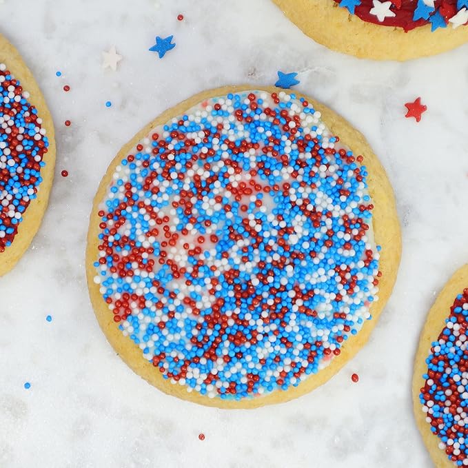 Mystic Sprinkles 4 Cell Sprinkle Assortments (Patriotic Pride Nonpareil, Petite)