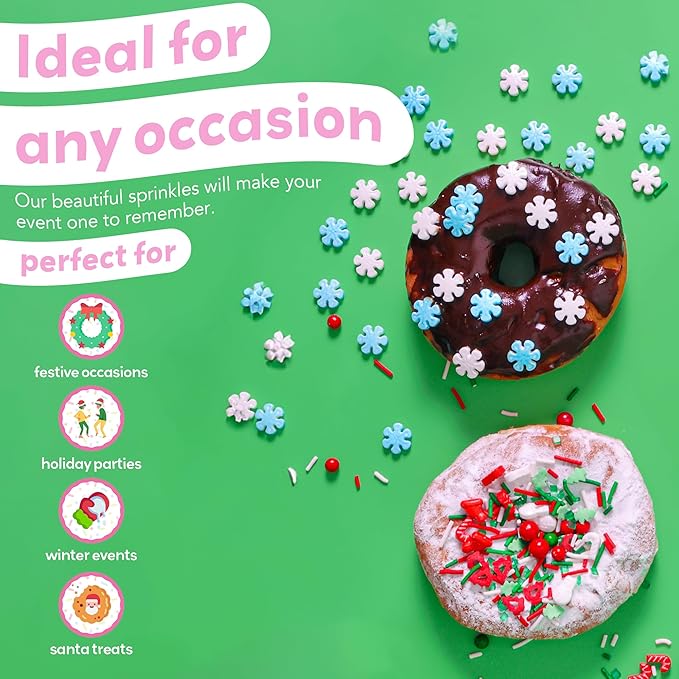 Santa's Favorite Christmas Sprinkles for Cookie Decorating – Our Charming Holiday Mix Includes Santa Hat, Tree & Snowmen Sprinkles (Christmas Spirit)