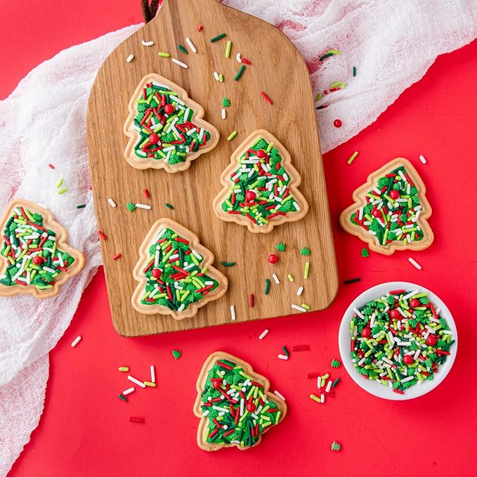 Sweets Indeed Sprinklefetti Holiday Cheer Natural Christmas Sprinkles – 2.4 oz Jar | Red, Green & White Tree Mix | No Artificial Dyes | Festive Cupcake, Cookie & Cake Decorations
