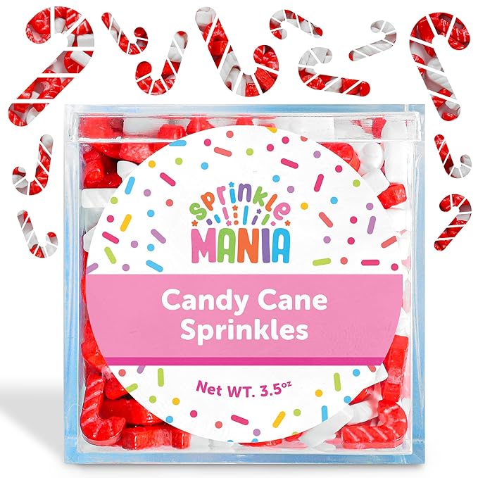 Candy Cane Themed Christmas Sprinkles for Cookies – Our Festive Red & White Holiday Sprinkles are the perfect to your Christmas Cake Decorations – Great for Hot Cocoa (Candy Cane)