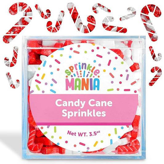 Candy Cane Themed Christmas Sprinkles for Cookies – Our Festive Red & White Holiday Sprinkles are the perfect to your Christmas Cake Decorations – Great for Hot Cocoa (Candy Cane)