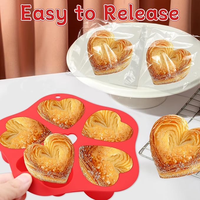 Silicone Air Fryer Muffin Pan Egg Bite Heart Mold for Oven Baking,1 pcs With 100bags Mini Muffin Tins Cups Cake Pan Tray for Air Fryer Liners Basket Accessories Baking Muffin Cakes Pancake
