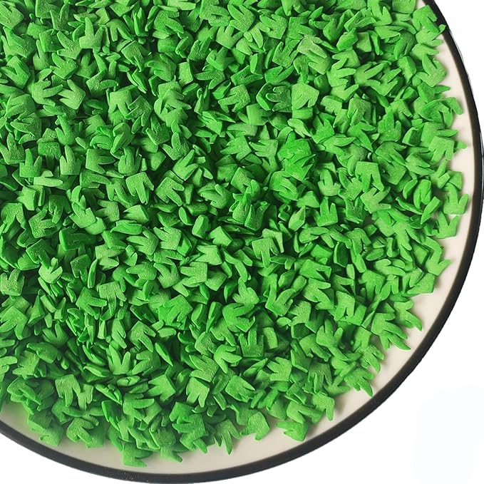 Edible Sugar Green Grass Sprinkles Football Field Cake Cupcake Toppers Cookie Decorations Sweet Dessert Sprinkle for Cake Decorating St. Patricks day, 3.4 oz