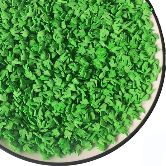 Edible Sugar Green Grass Sprinkles Football Field Cake Cupcake Toppers Cookie Decorations Sweet Dessert Sprinkle for Cake Decorating St. Patricks day, 3.4 oz