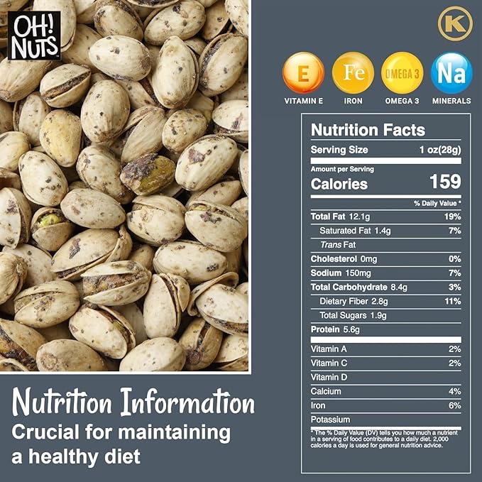 Oh! Nuts Spiced Pistachios – Salt & Pepper, 2 LB – Savory Seasoned Pistachios, Roasted Crunchy Snack – Packed in Reclosable Bag to Maintain Freshness