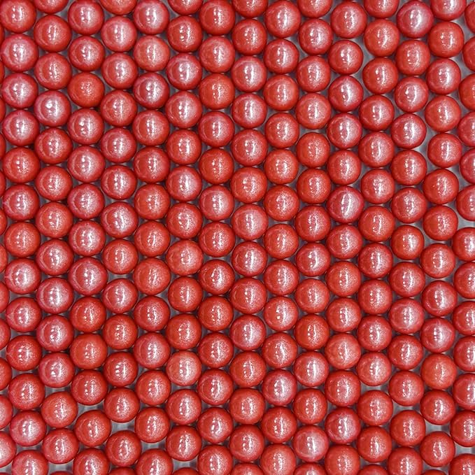 Edible Christmas Red Pearl Sugar Sprinkles Candy 7mm Mini Pearls Cake Decorations Cupcake Toppers Cookie Decorating Perfect for Wedding Party Valentine Halloween Christmas Supplies 3OZ
