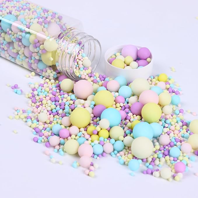 Sprinkles for Cake Decorating 3.5 Ounce Colorful Sugar Pearls Mixing Sizes, Edible Sprinkles for Cookie Decorations, Cupcake Topper, Ice Cream, Candy, Chocolate for Party Celebrations