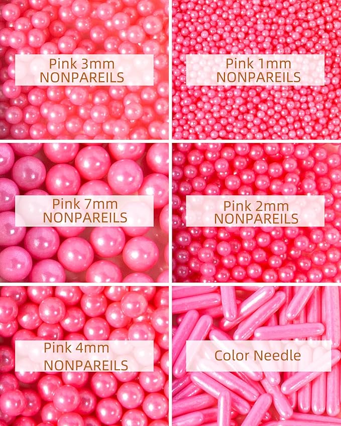 Easter Sprinkles for Baking Edible Sugar Confetti, Nonpareils & Sugar Pearls - Easter Cake Decorations, Cookies, Cupcakes, Dessert Toppings (Spring Pastel Colors) pink