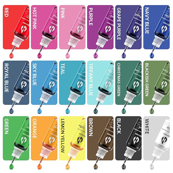 Oil Based Food Coloring for Chocolate – 18 Colors x 10ml Concentrated Oil Food Dye for Melting Chocolate, Candy Melts, Cake Pops, Strawberries & Baking