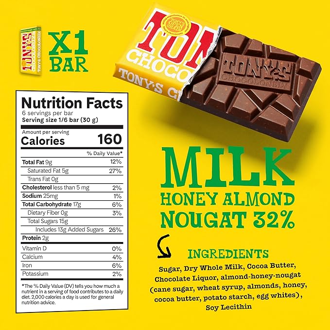 Tony’s Chocolonely Super Duper Milk Chocolate Candy Bar Bundle, Milk & White Chocolate With Sea Salt, Caramel, Pretzel Toffee, Almond, Hazelnut, Made From Quality Fairtrade Cocoa, 6 Bars, 6.35 Oz Each