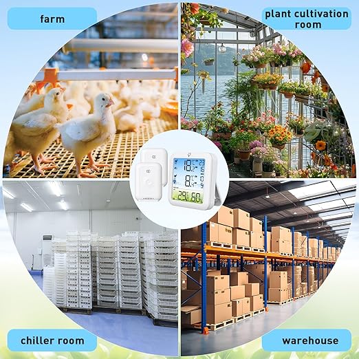 Wireless Freezer Alarm with Remote Temperature Sensor, 330FT Range Digital Thermometer, Backlit Display, 24H Max/Min for Refrigerator, Fridge, Deep Freezer Monitoring to Prevent Food Spoilage