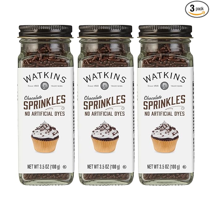 Watkins Chocolate Decorating Sprinkles, 3.5 Ounce, Pack of 3