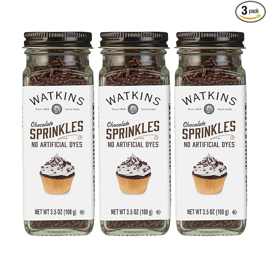 Watkins Chocolate Decorating Sprinkles, 3.5 Ounce, Pack of 3