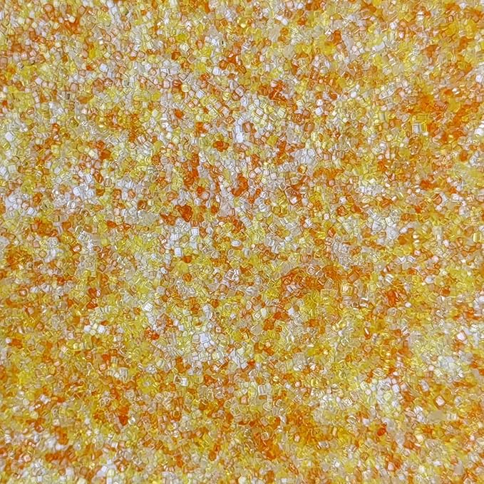 Edible Sanding Sugar Sprinkles for Cookie Decorating, Sugar Sprinkle Mix For Celebration Cakes, Cupcakes, Cookies, 3OZ (Orange&Yellow&White)