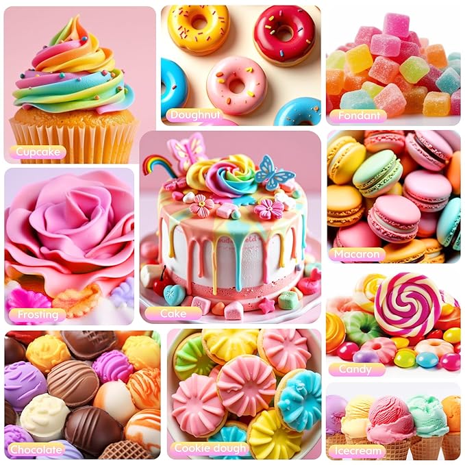 Oil Based Food Coloring for Chocolate Rainbow Oil Edible Food Dye Set for Halloween Baking Royal Icing Cookie Supplies Gluten Free 7x6ml Food Grade Food Color Kit, 0.25 Fl. Oz/Bottles