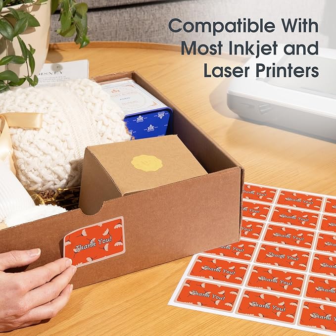 8.5" X 5.5" Printable Half-Sheet Shipping Labels for Inkjet and Laser Printers - 30 Sheets, 60 Custom Stickers for Mailing, Packages, and Address Labels - Spartan Industrial Template R025