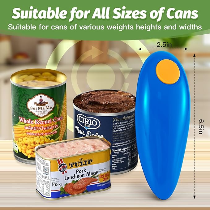 Electric Can Opener, Automatic Hands Free, Kitchen Whisk Wisks for Cooking, Blending, Whisking, Beating, Stirring with Silicone Spatulas Red Round Plastic Food Storage Replacement Lids (blue)