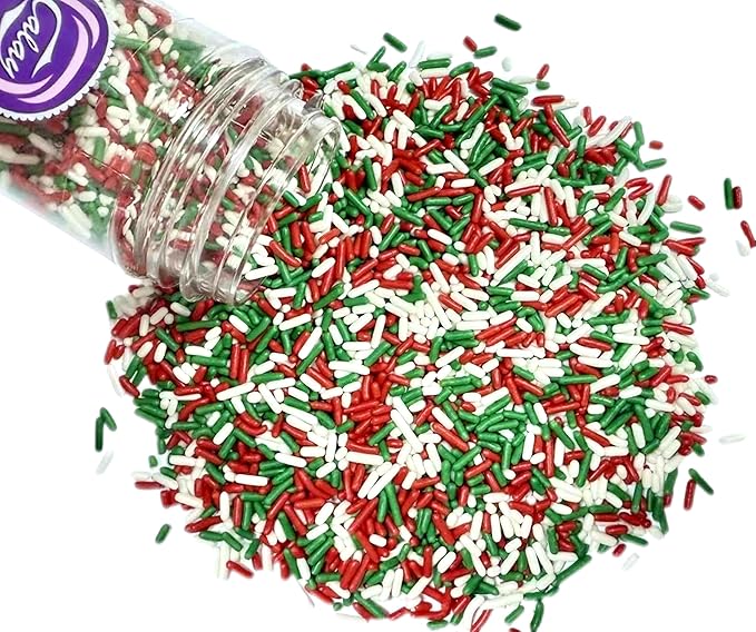 Sentovac Edible Chirstmas Jimmies Sprinkles for Cake Decorating Baking Celebrations Wedding Shower Party Chirstmas Supplies 78g/2.75oz